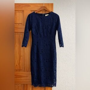Orange Creek Navy Long Sleeve Lace Dress